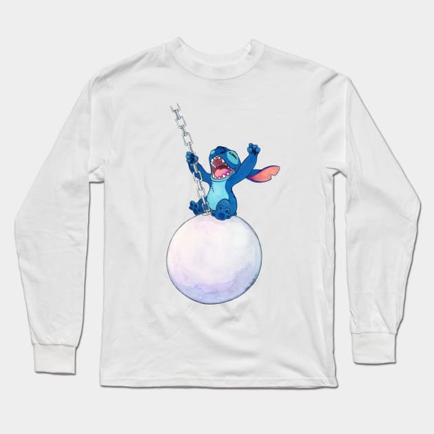 Wrecking Ball Stitch Long Sleeve T-Shirt by charamath